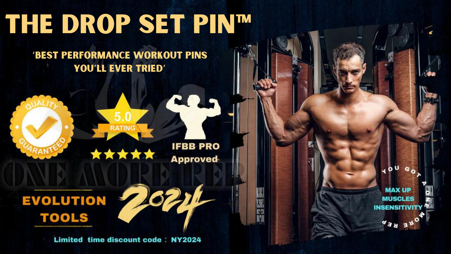 One More Rep™ Drop Set Pin - Your Workout Performance Pin For Drop set ...